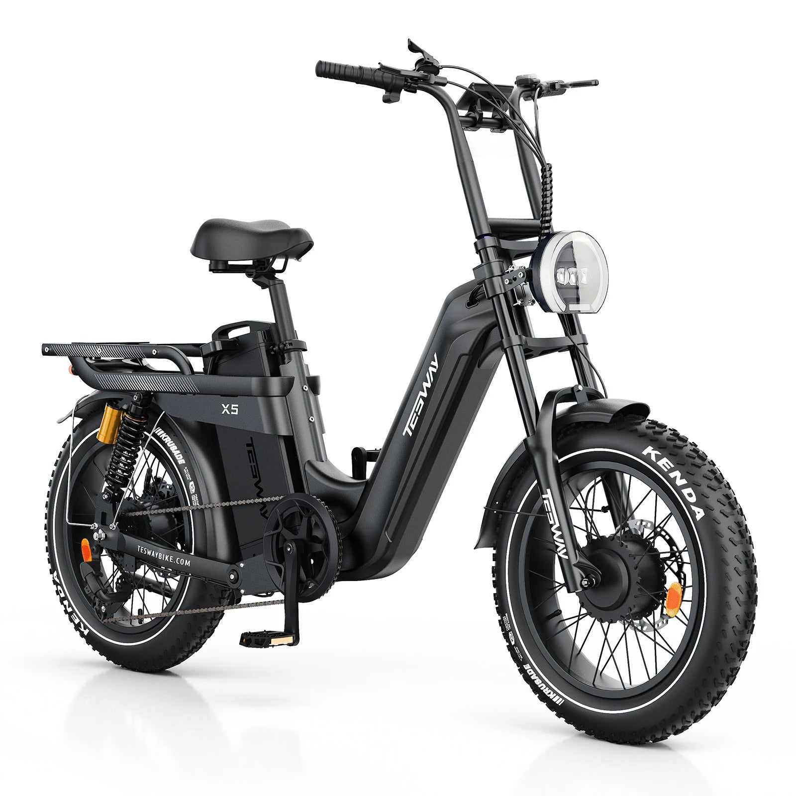 TESWAY X5 AWD Step-Thru E-Bike – Easy Mount 3600W Dual Motor