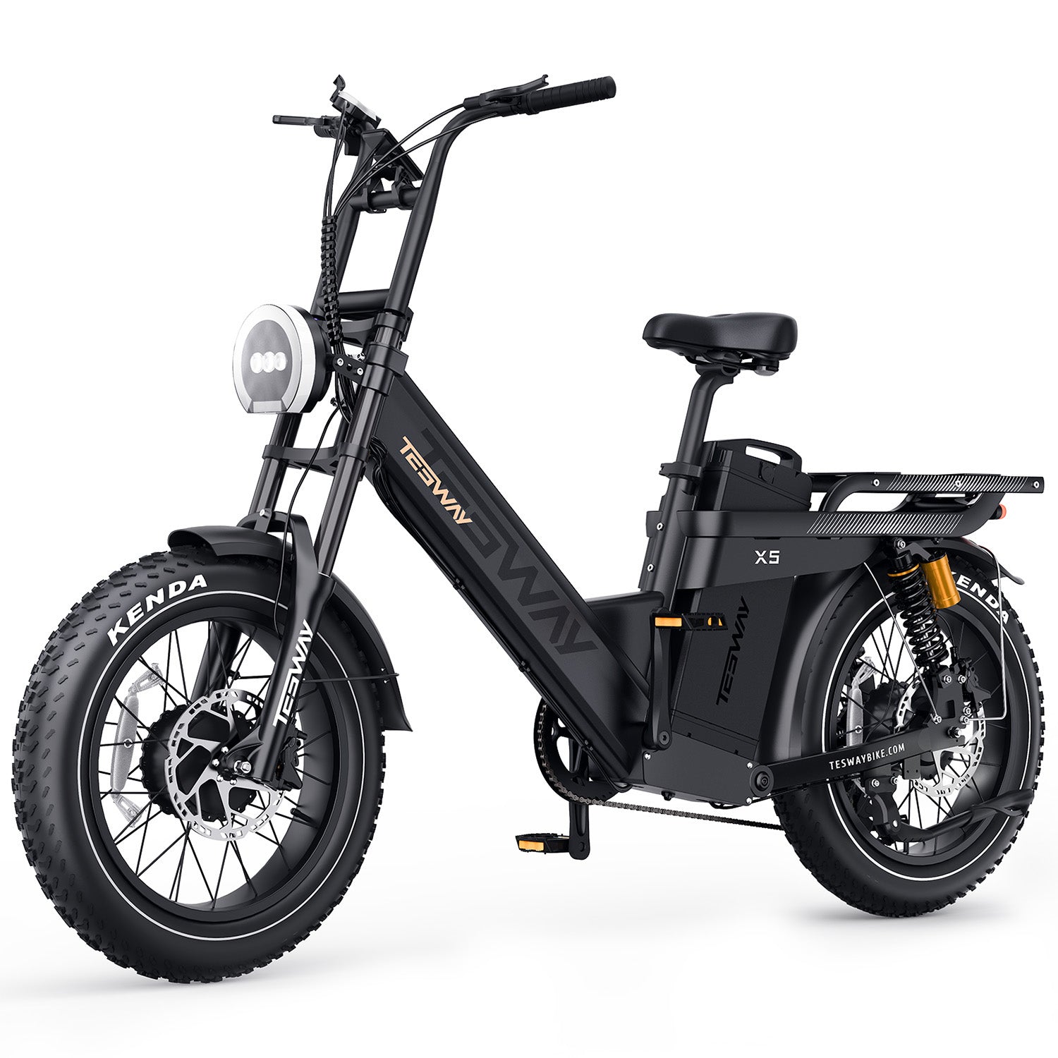 TESWAY X5 AWD Step-Thru E-Bike – Easy Mount 3600W Dual Motor