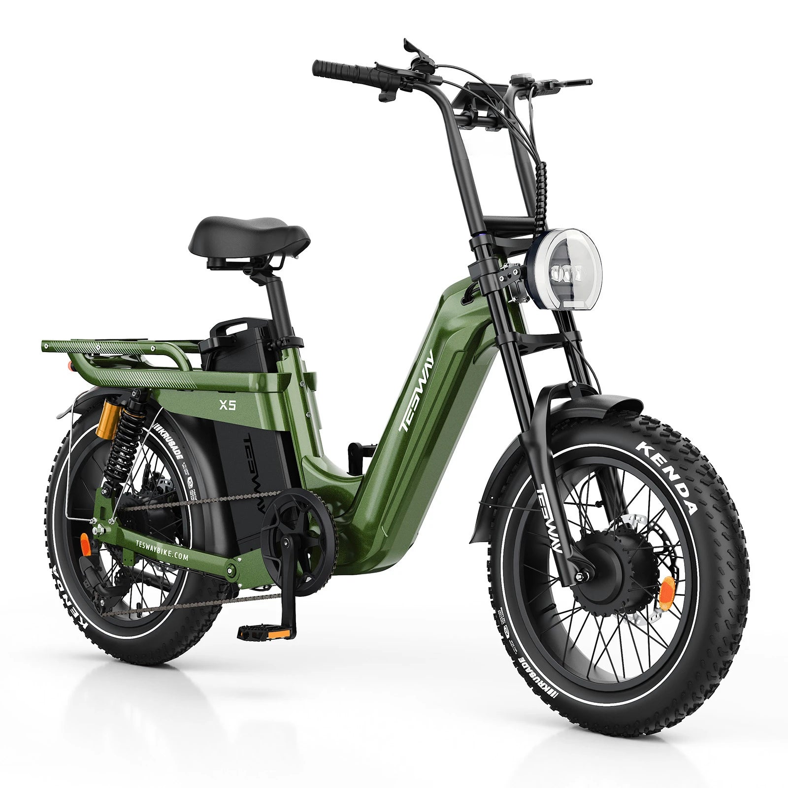TESWAY X5 AWD Step-Thru E-Bike – Easy Mount 3600W Dual Motor