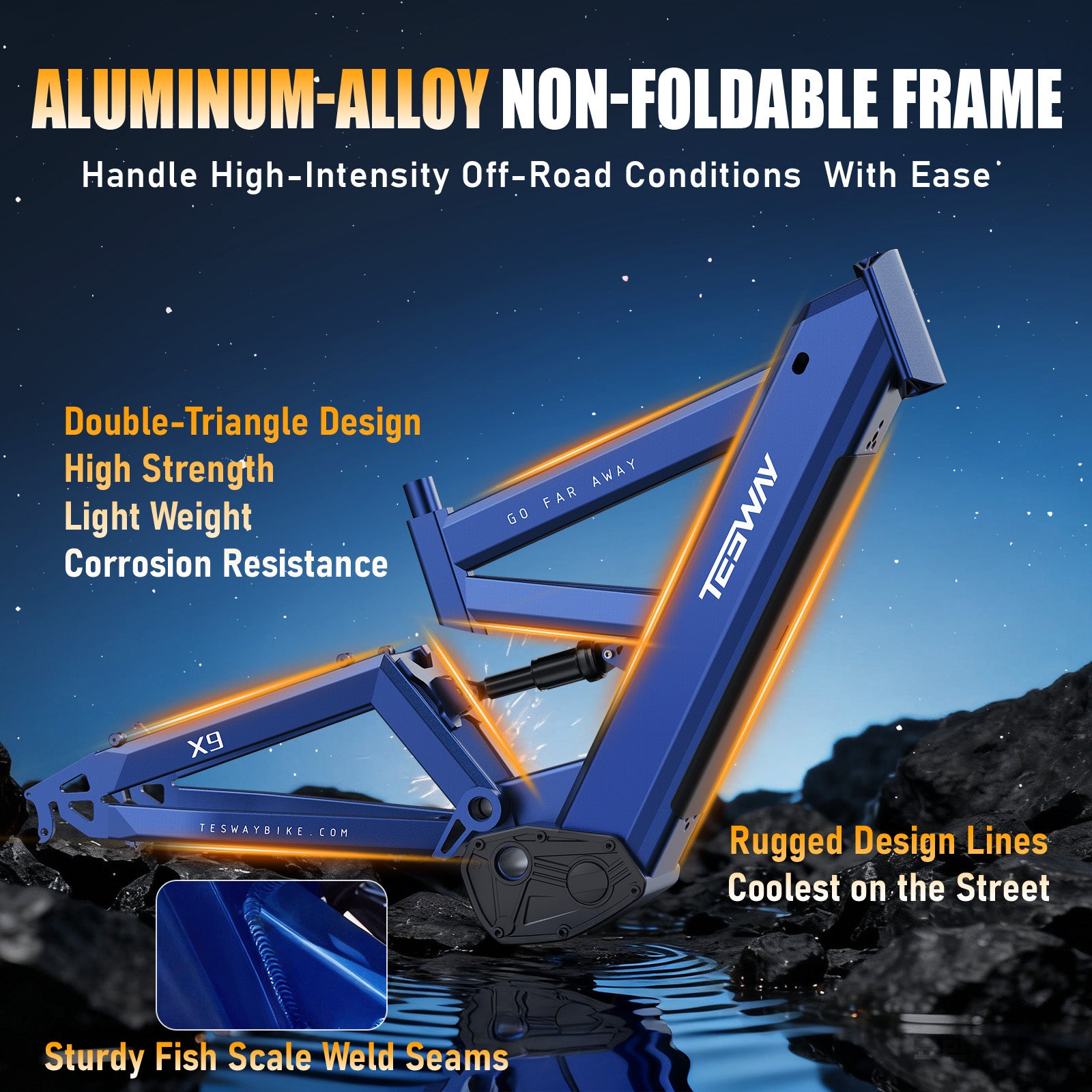 TESWAY X9 AWD - 4000W Dual Motors Electric Mountain Bike