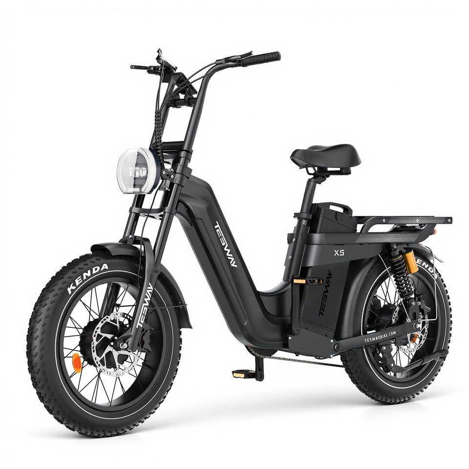 TESWAY X5 AWD Step-Thru E-Bike – Easy Mount 3600W Dual Motor
